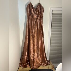 Chic Copper Satin Gown